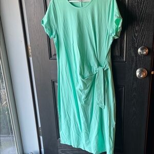 J. Crew Seafoam Midi Dress with Knot Detail